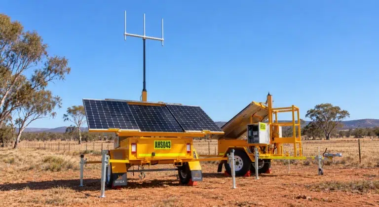 Mobile solar power unit in field